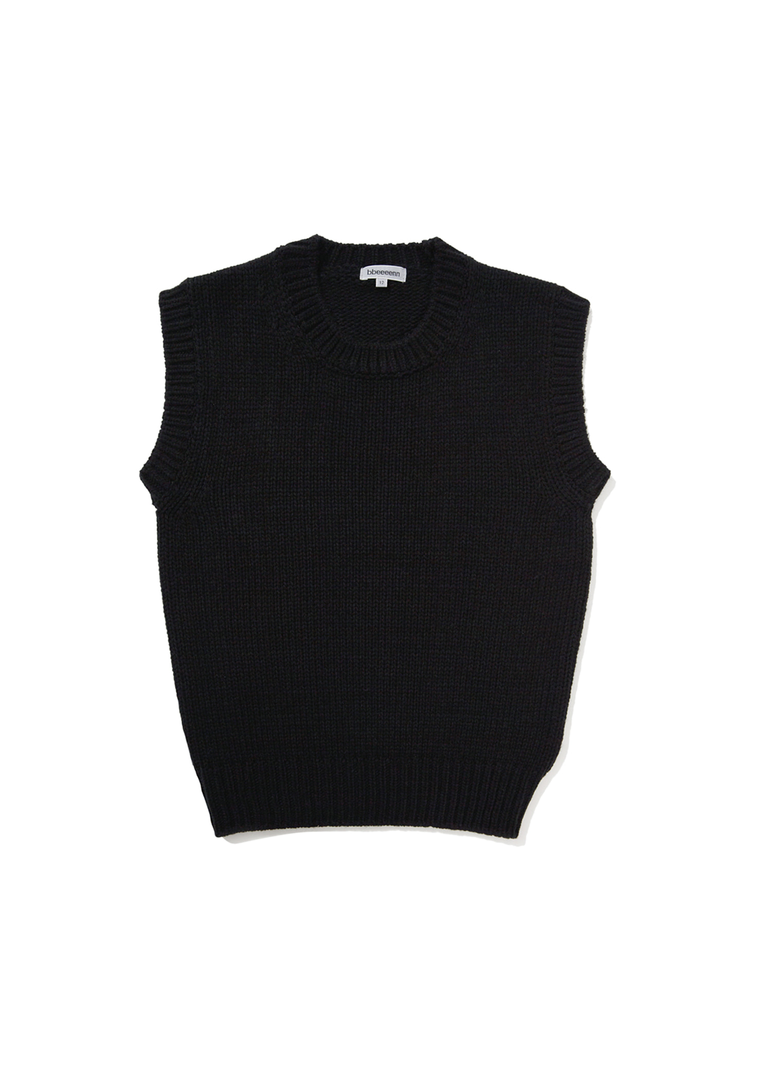 DADDY)Ben)Chunky Warm Knit Vest_Black
