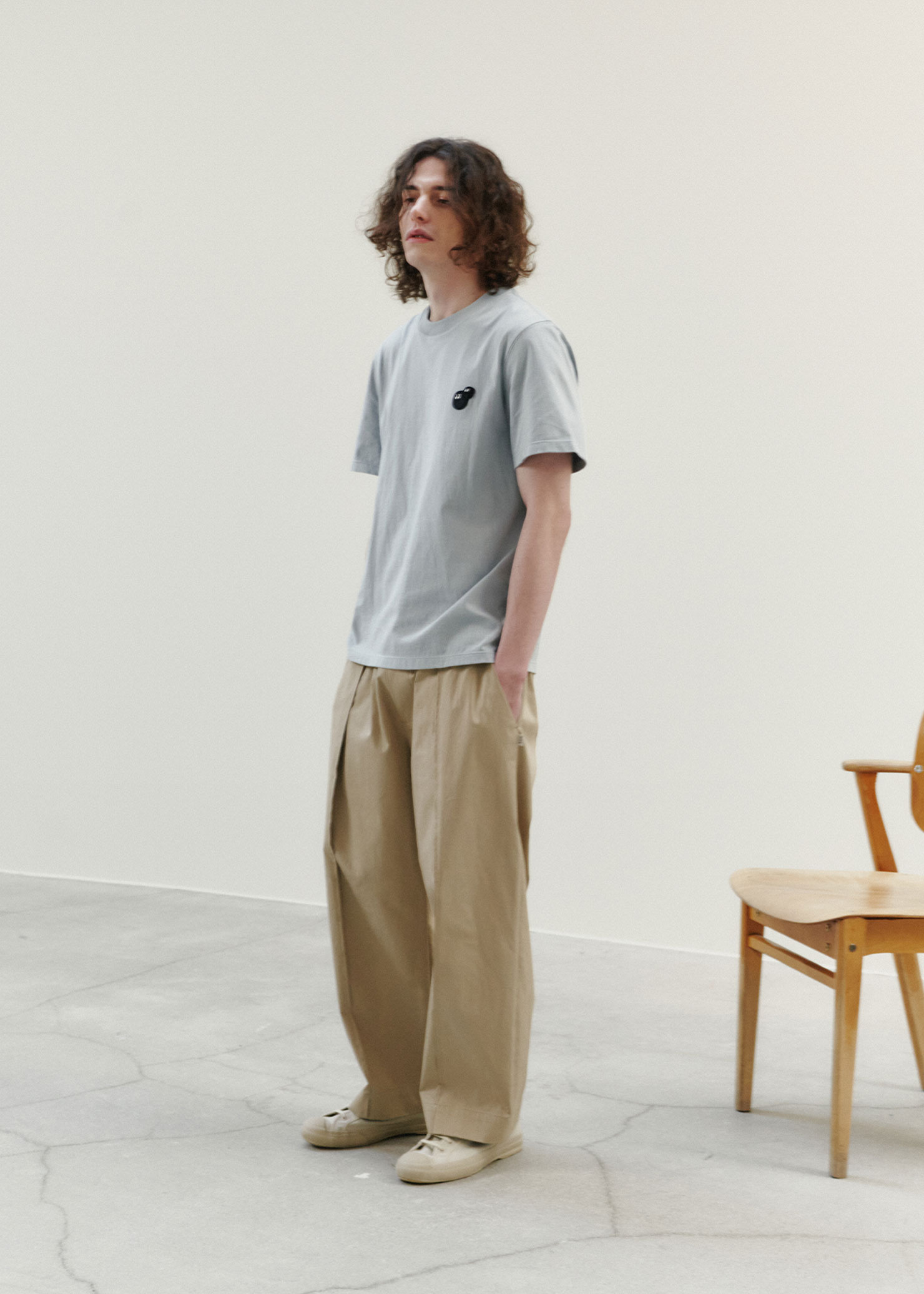 MENS) Pintucked Pleated Trousers_Beige