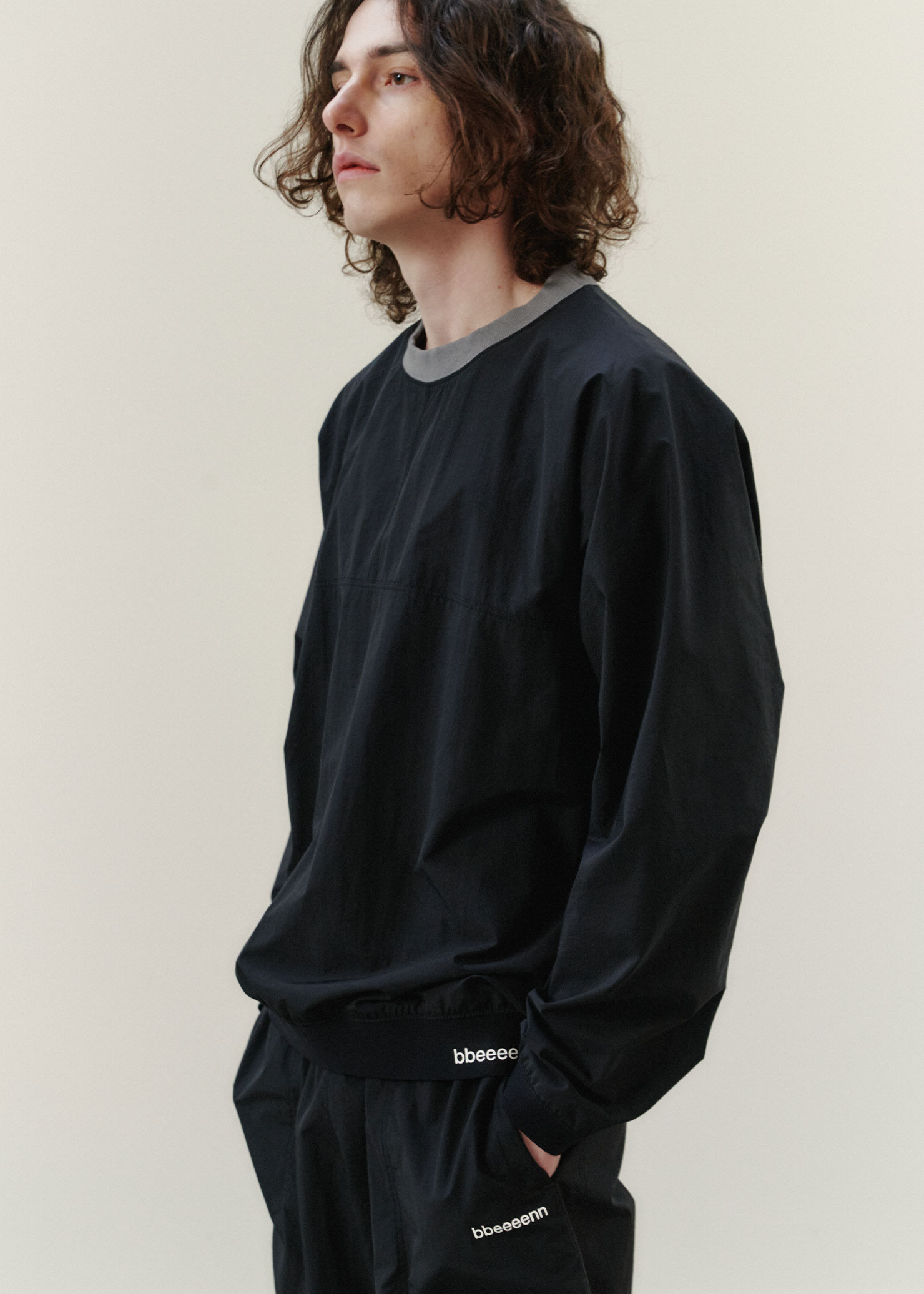 MENS) Technical Fabric Pullover_Black